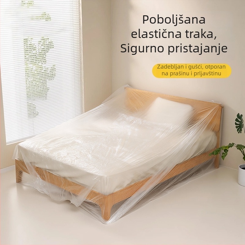 Jednokratna zaštitna folija protiv prašine za kućnu upotrebu, s elastičnom šnom, zaštita kauča i namještaja