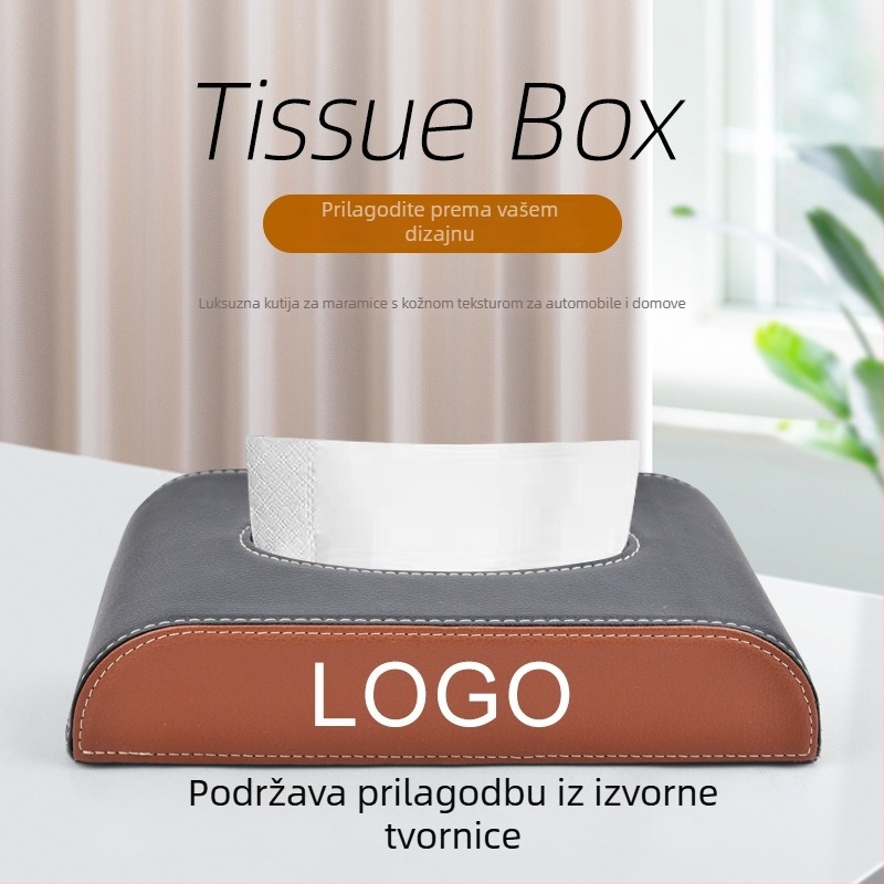 Kožna kutija za maramice za automobil i dnevni boravak, vodootporna, luksuzan dizajn