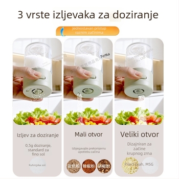Tlačna posuda za začine u kuhinji – kontrola soli, staklena posuda za sol, kumin i čili začini