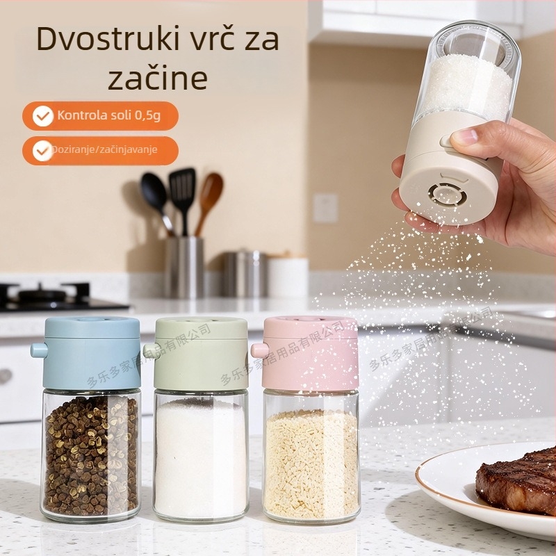 Tlačna posuda za začine u kuhinji – kontrola soli, staklena posuda za sol, kumin i čili začini