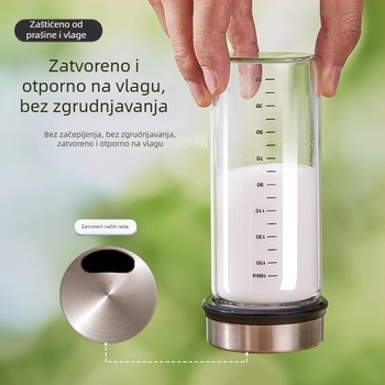 Prenosni stakleni set posuda za začine za kuhinju i kampiranje — solnička i bočice za začine, minimalistički dizajn