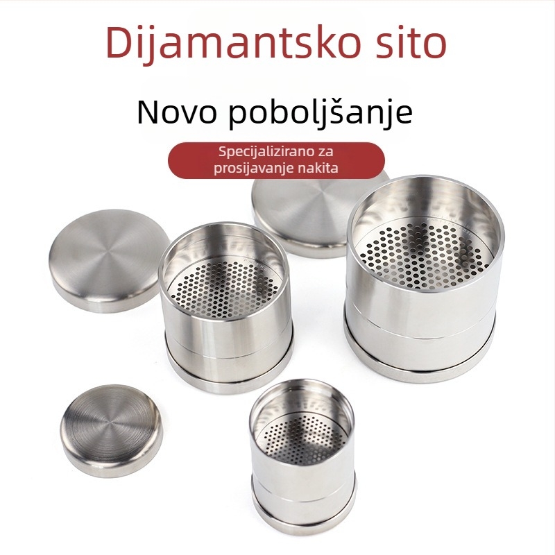 Hexinfu Nehrđajući čelik – Dijamantno sito za veličine dragog kamenja, sito za slobodne kamene, mjerni alat za ugradnju dijamanata u nakit