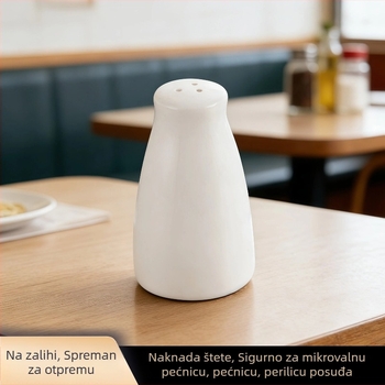 Keramički set začina s posudicama i shakerom za papar, set posuđa.