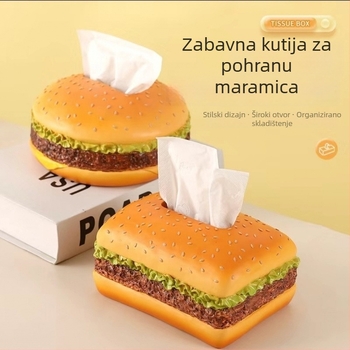 Kutija za maramice u obliku hamburgera – dekorativni retro dodatak dnevnom boravku, od netkanog materijala