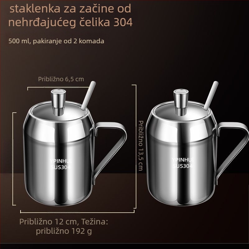 Set posuda za začine od nehrđajućeg čelika 304, njemačkog stila, za kuhinju