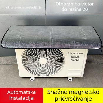 Zaštitni pokrov za vanjsku jedinicu klimatizacije, snažni magneti, bez ugradnje, aluminijska folija za zaštitu od sunca, toplinska izolacija, vodootporno, zaštita od kapljica i prašine, 1–10 HP