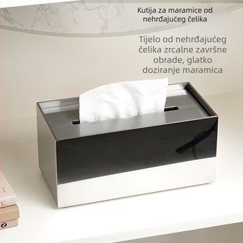 Nehrđajući čelični kutija za maramice za dnevni boravak i kupaonicu — stolni držač papirnatih ručnika, moderni minimalistički dizajn