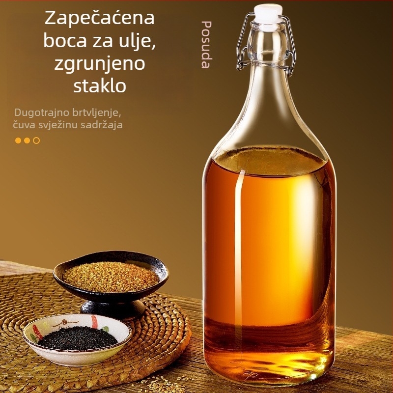 Staklena bočica za sezamovo ulje, zatvorena boca, kvaliteta hrane, za kućnu upotrebu