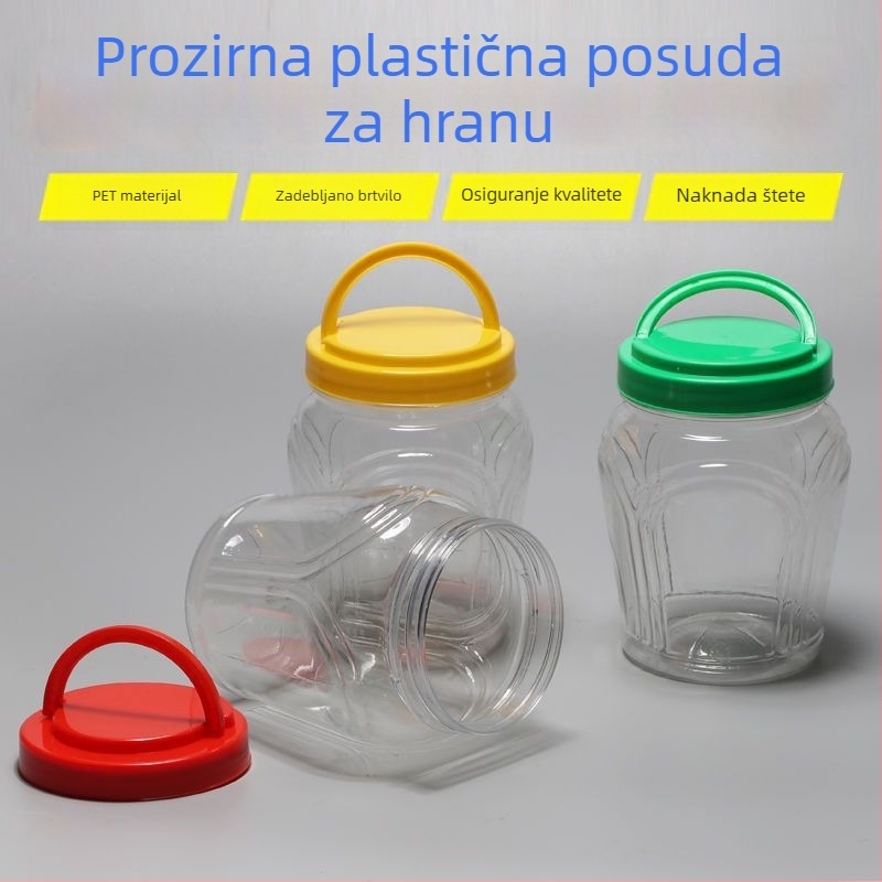 Prozirna PET plastična boca za med, mali spremnik za skladištenje
