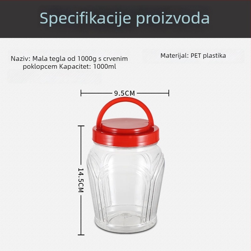 Prozirna PET plastična boca za med, mali spremnik za skladištenje