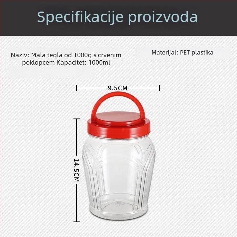 Prozirna PET plastična boca za med, mali spremnik za skladištenje