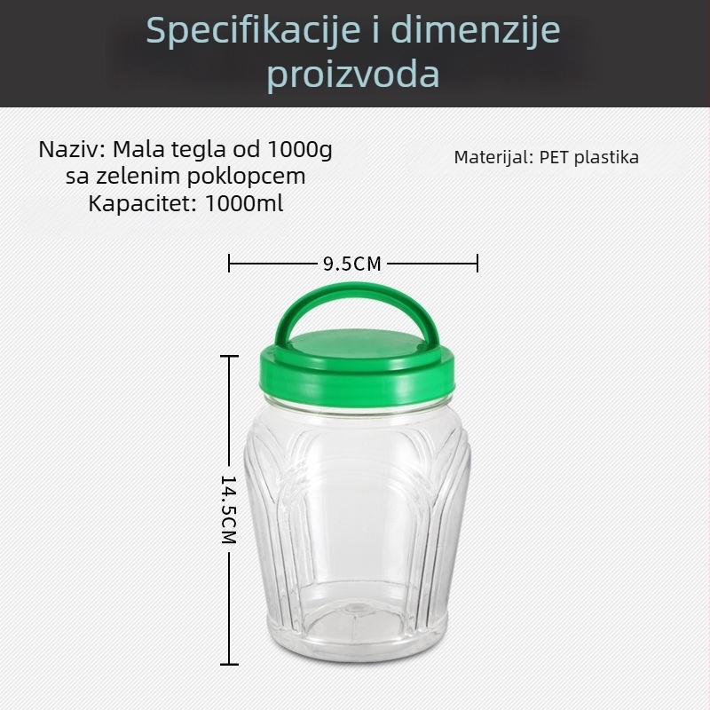Prozirna PET plastična boca za med, mali spremnik za skladištenje