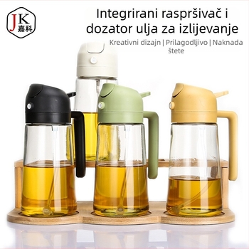 Staklena boca za ulje s integriranim raspršivačem i prelijevanjem – atomizirani sprej za ulje za kućnu upotrebu