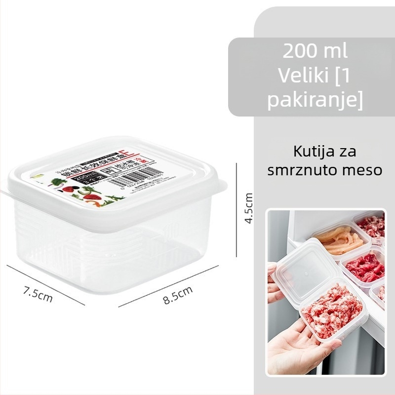Kutija za pohranu u hladnjaku i zamrzivaču s čvrsto zatvorenim odjeljcima za umake i smrznuto meso