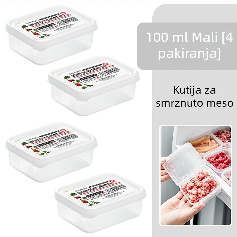 Kutija za pohranu u hladnjaku i zamrzivaču s čvrsto zatvorenim odjeljcima za umake i smrznuto meso