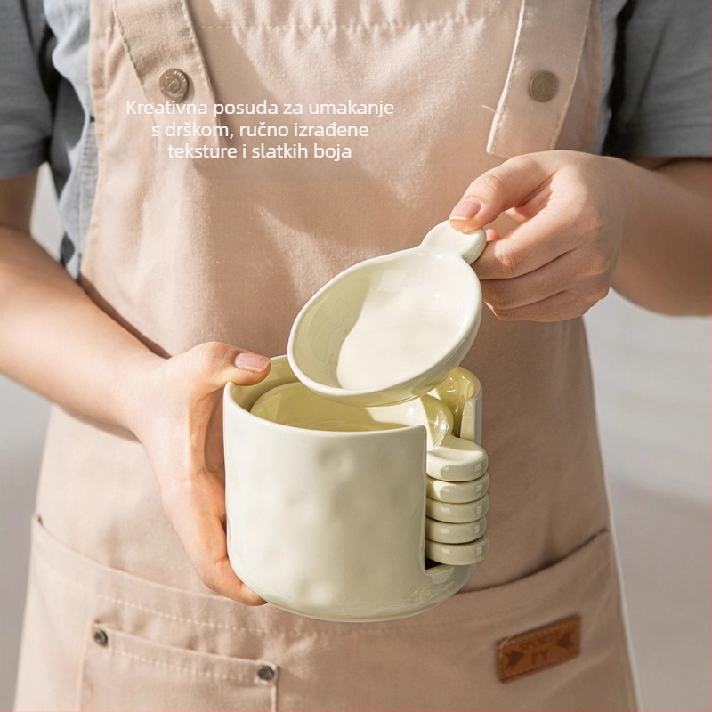 Set posuda za umake s drškom – nordijska keramika – posude za umake, ocat i sojin sos – moderan minimalistički dizajn