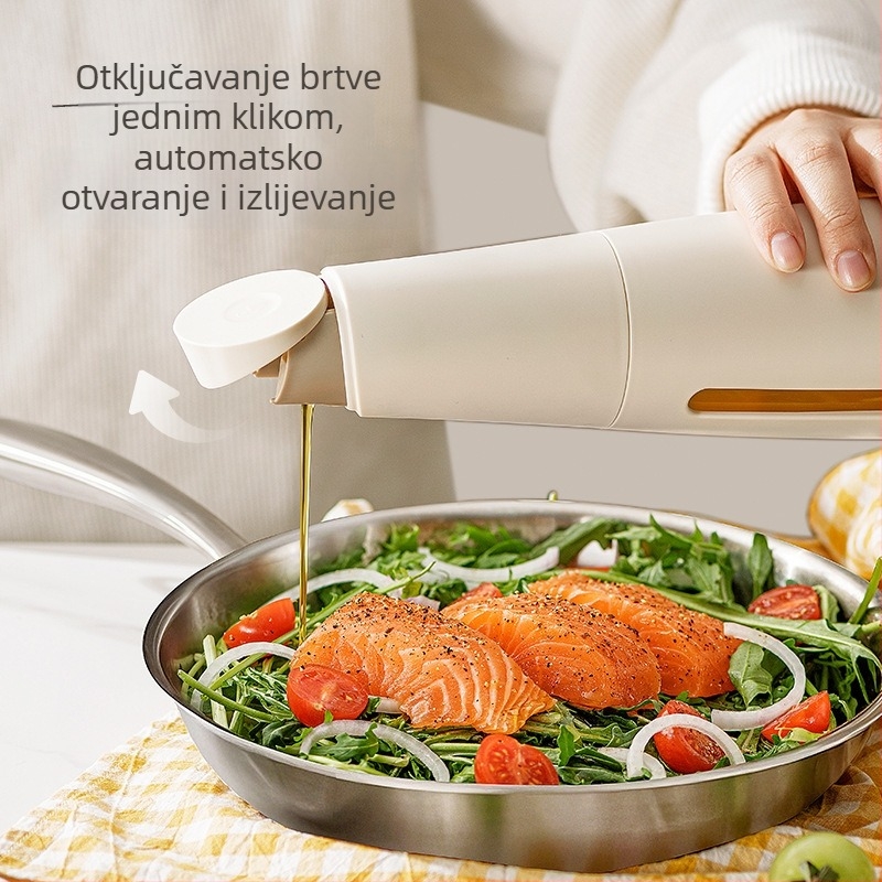 Staklena boca za ulje za kuhinju s automatskim otvaranjem i zatvaranjem te zaštitom od svjetla, prehrambena kvaliteta