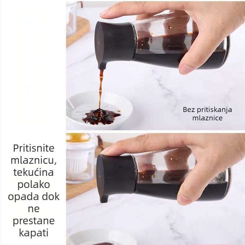 Premium set staklenih boca za začine: ocat, umak od soje, sezamovo ulje i boce za začine