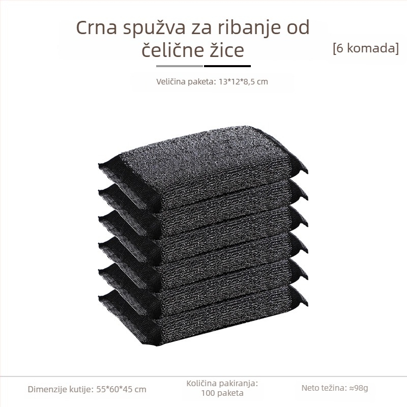 Kućna spužva za pranje posuđa za lonce i zdjele – upija vodu, pjeni, uklanja hrđu (set od 6 kom.)