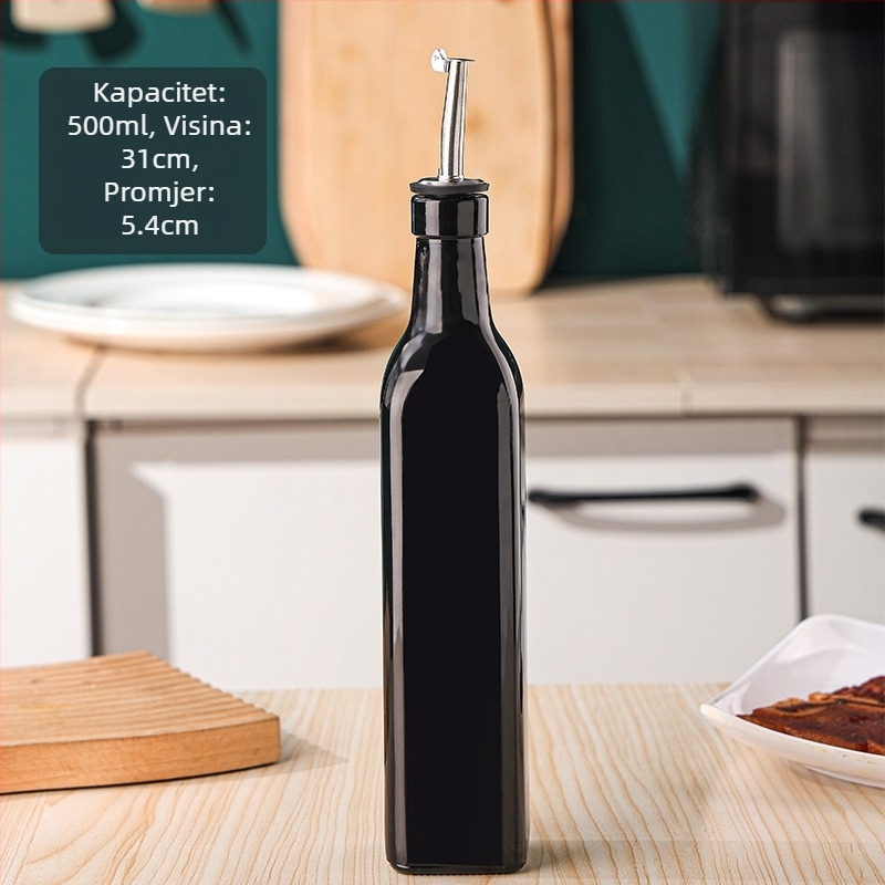 Staklena boca za ulje, 500 ml, otporna na vlagu i hermetički zatvorena, za kućnu upotrebu