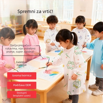 Dječja pregača s dugim rukavima, vodootporna i otporna na masne mrlje, za crtanje i jedenje