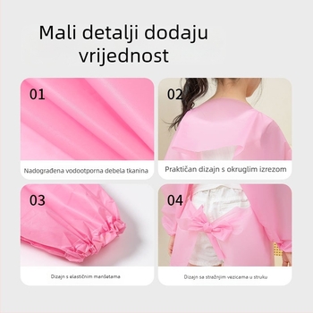 Dječja pregača s dugim rukavima, vodootporna i otporna na masne mrlje, za crtanje i jedenje