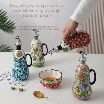 Keramična kuhinjska boca za ulje i umake s protiv kapanja i sprječavanja propuštanja