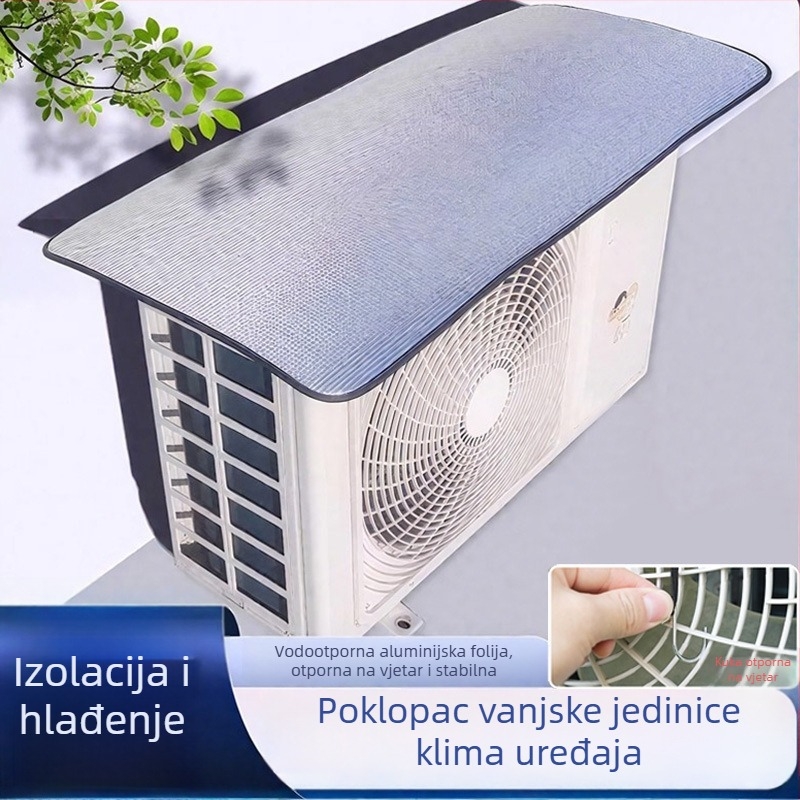 Poklop vanjske jedinice klima uređaja sa zaštitom od sunca i prašine, jednostavna ugradnja, otporan na koroziju, kišnu zaštitu, pokrov od aluminijske folije