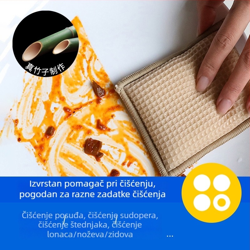 Spužva za suđe od vlakana bambusa, bez dlačica, čista spužva za pranje posuđa