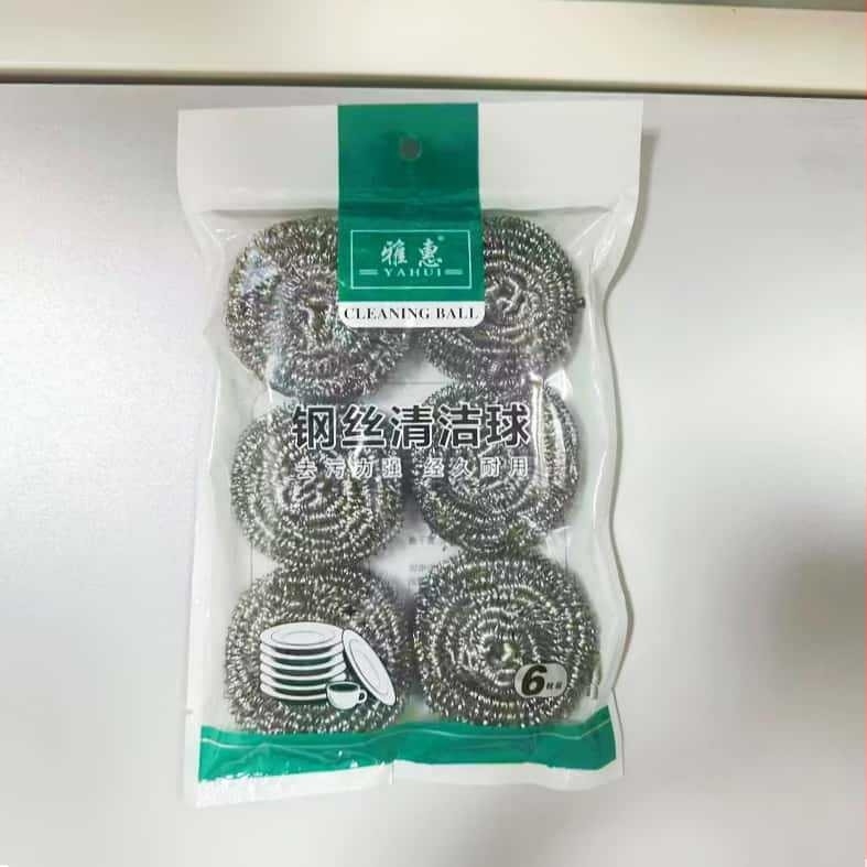 Šest paketa nehrđajućih čeličnih kuglica za kuhinju, otpornih na hrđu, za pranje posuđa i lonaca, metalni čistači