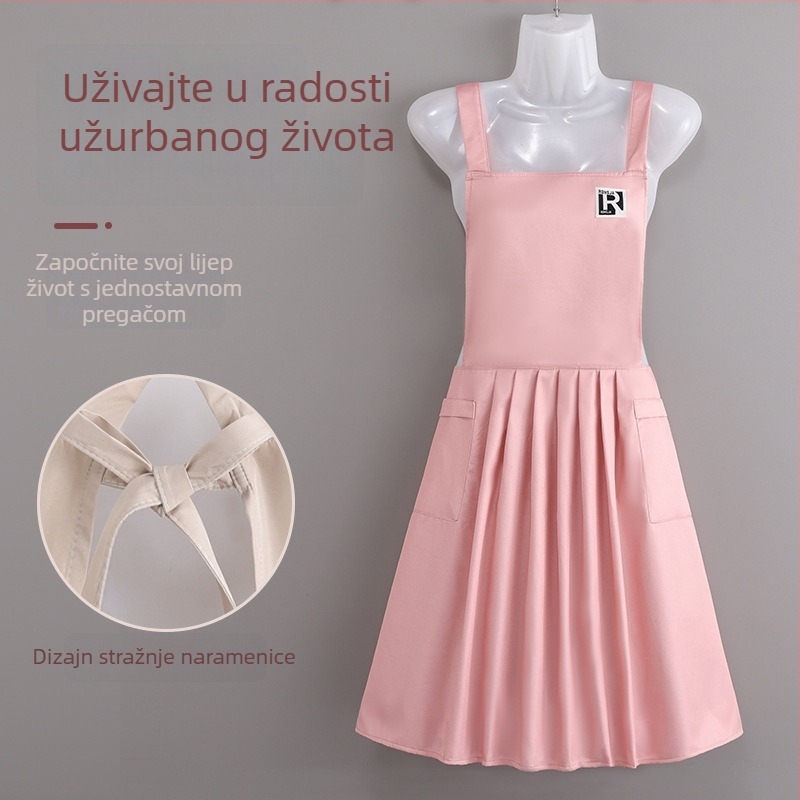 Vodootporna i otporna na ulje povijena oko struka s plisiranom princeza-stila prednjom, za kuhinju i kafić