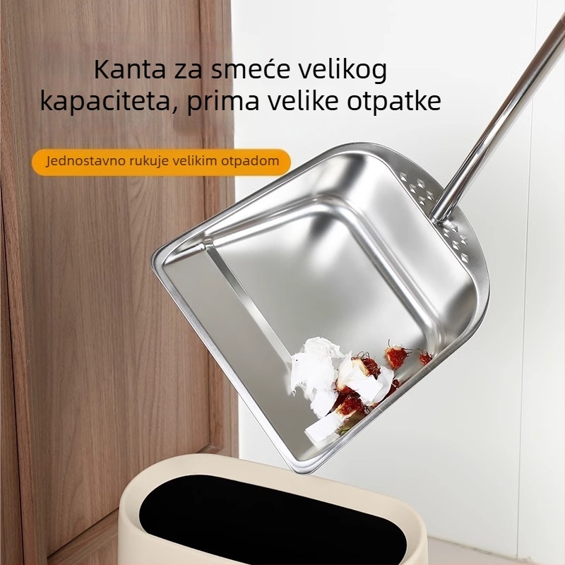 Set od nehrđajućeg čelika: lopatica za otpad i metla s mekanim dlačicama – čišćenje protiv zapetljavanja vlasi