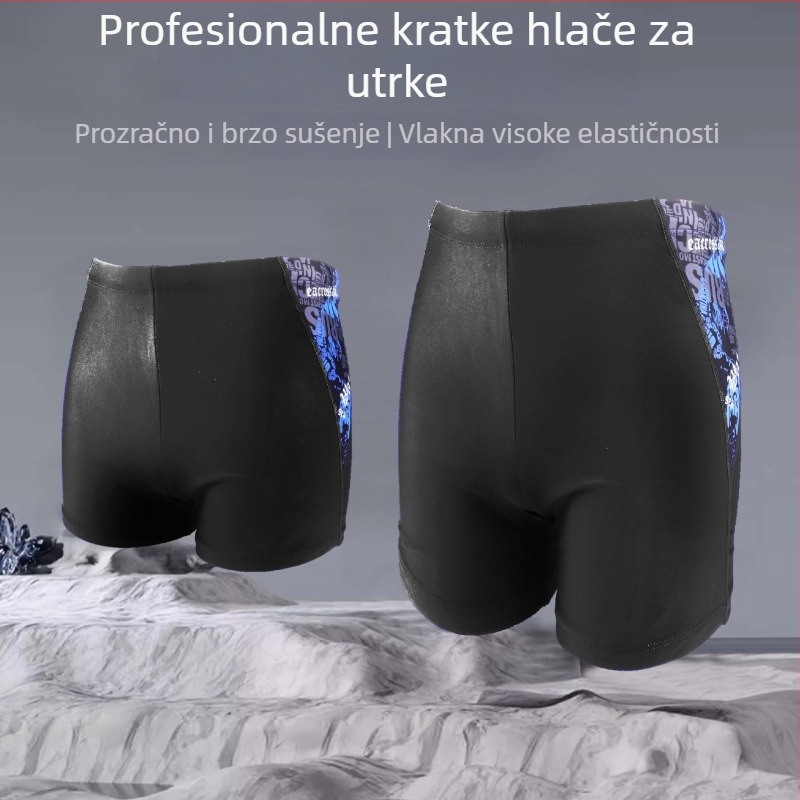 Novo muško kupaće šorce boxer-stila, natjecateljski, prilagodljiv, velike veličine, brzo se suše