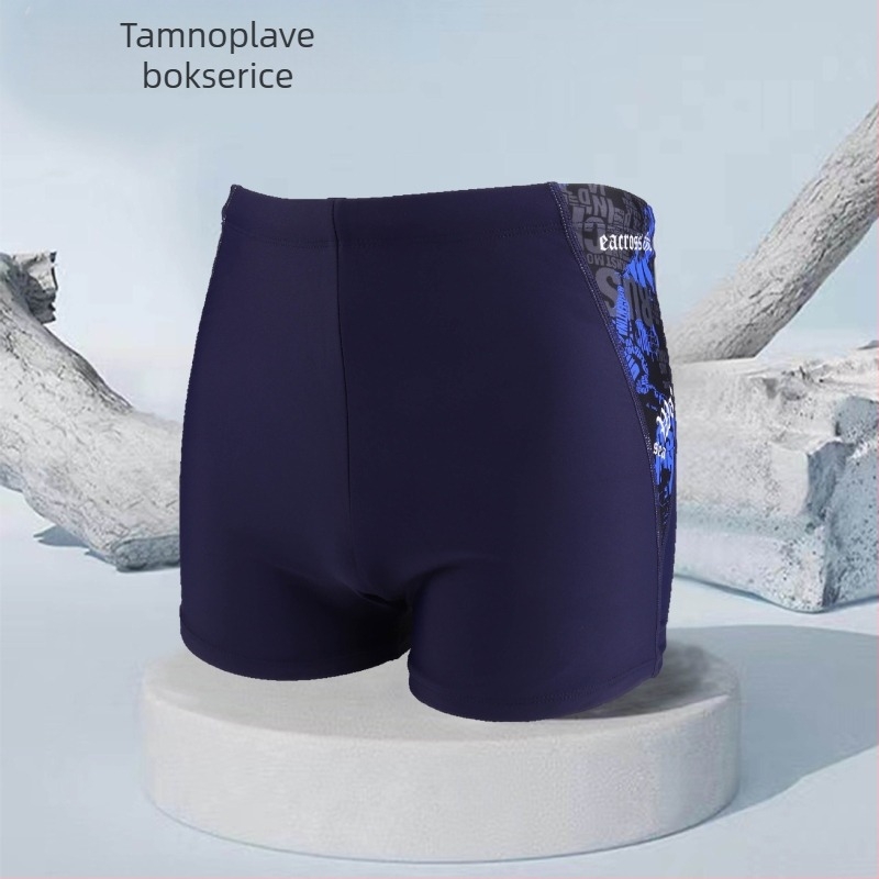 Novo muško kupaće šorce boxer-stila, natjecateljski, prilagodljiv, velike veličine, brzo se suše