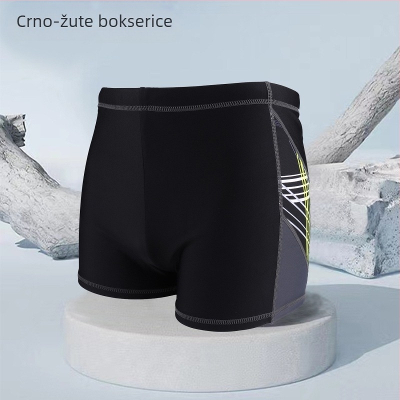 Novo muško kupaće šorce boxer-stila, natjecateljski, prilagodljiv, velike veličine, brzo se suše
