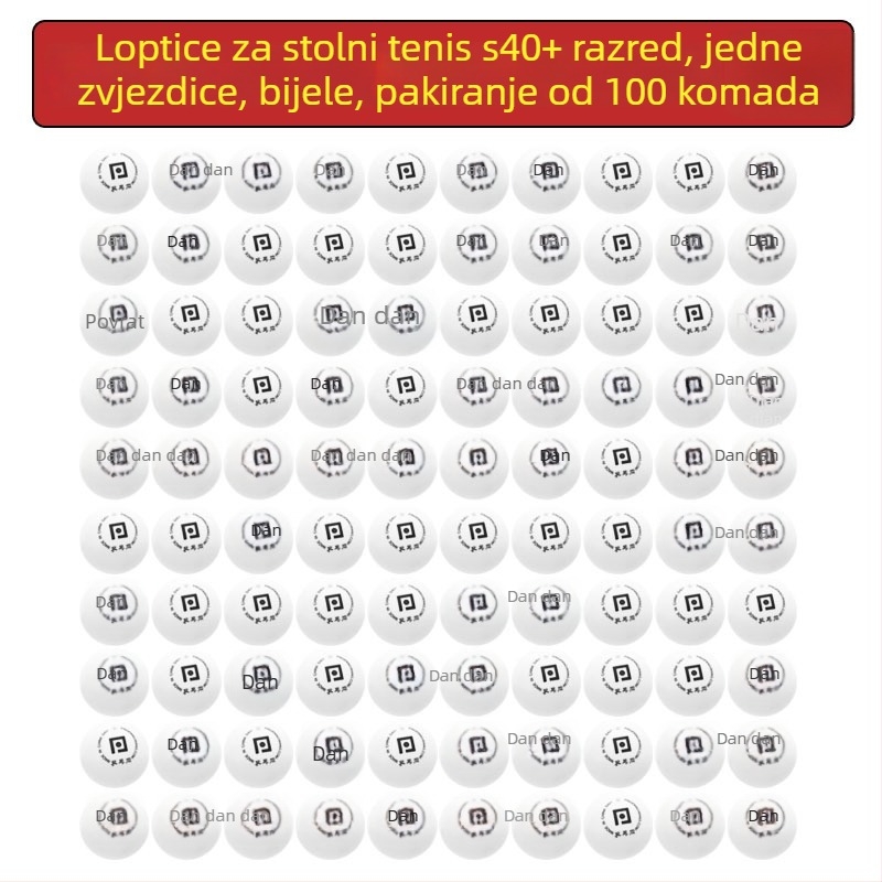 Stroj za podavanje lopti za stolni tenis S40+ za trening, 100 lopti, promjer 40 mm