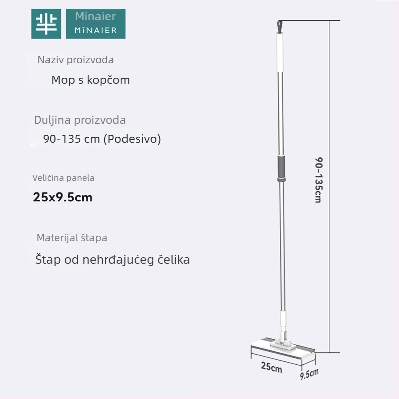 Minair automatska klipsa za ručnik za lice, proširena verzija, velika veličina, bez prljanja ruku, višenamjijski plosnati mop