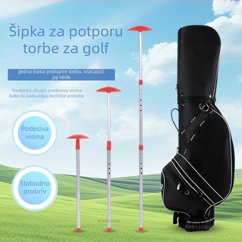 Stojac za golf torbu s aluminijskim štapom, tri sekcije, pet razina podešavanja, proširivo za sprječavanje deformacije torbe