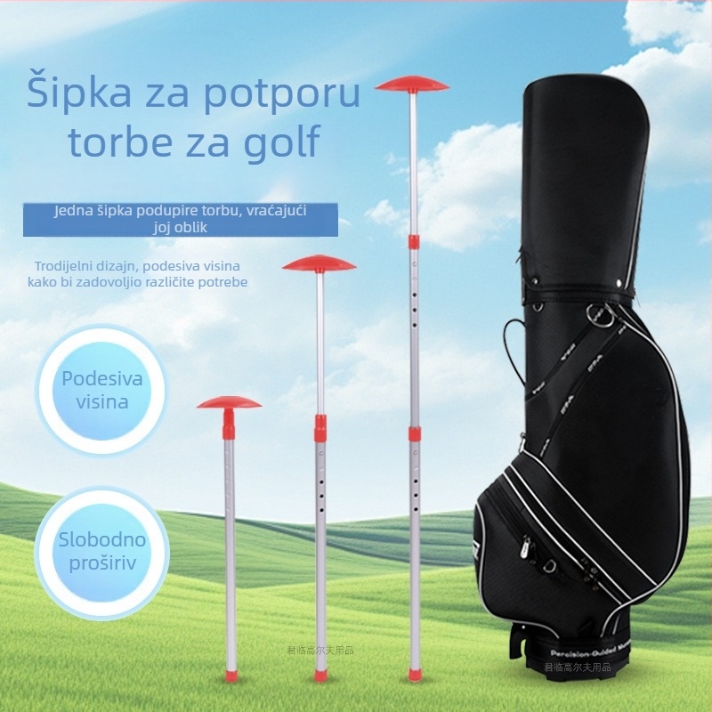 Stojac za golf torbu s aluminijskim štapom, tri sekcije, pet razina podešavanja, proširivo za sprječavanje deformacije torbe