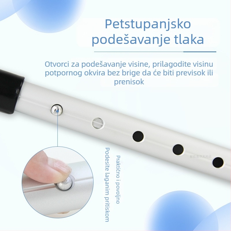 Stojac za golf torbu s aluminijskim štapom, tri sekcije, pet razina podešavanja, proširivo za sprječavanje deformacije torbe