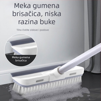 Dugačka četka za fuge podova – četka za pod, kuhinju i kupaonicu, dvostruka funkcija mokro/suho, glava za mop i čišćenje podova