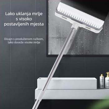 Dugačka četka za fuge podova – četka za pod, kuhinju i kupaonicu, dvostruka funkcija mokro/suho, glava za mop i čišćenje podova