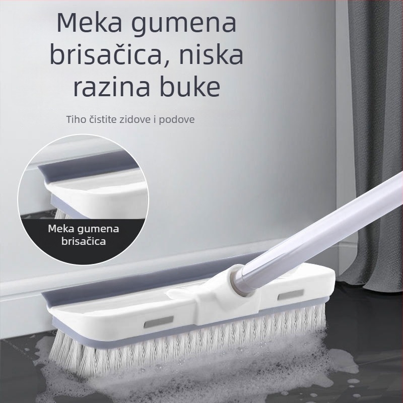 Dugačka četka za fuge podova – četka za pod, kuhinju i kupaonicu, dvostruka funkcija mokro/suho, glava za mop i čišćenje podova