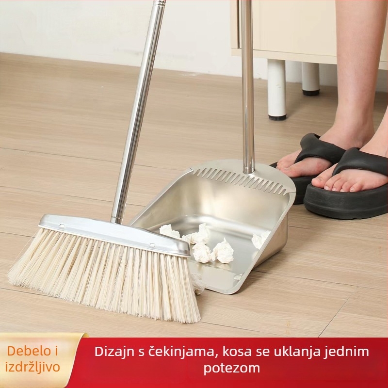 Set metla i lopatica od nehrđajućeg čelika, snažan dvodjelni