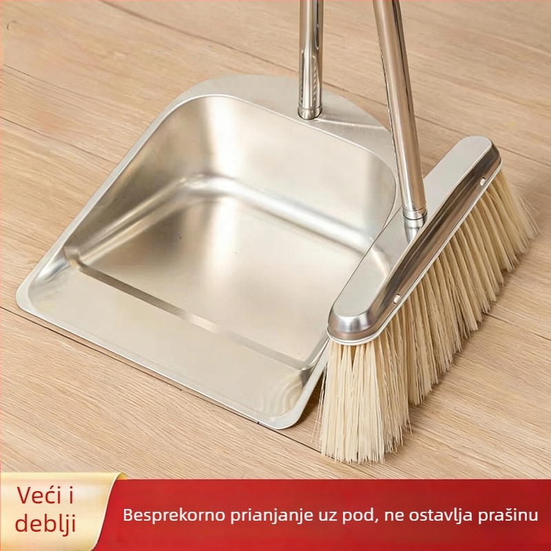 Set metla i lopatica od nehrđajućeg čelika, snažan dvodjelni