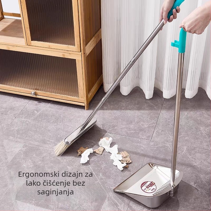Set metla i lopatica od nehrđajućeg čelika, snažan dvodjelni