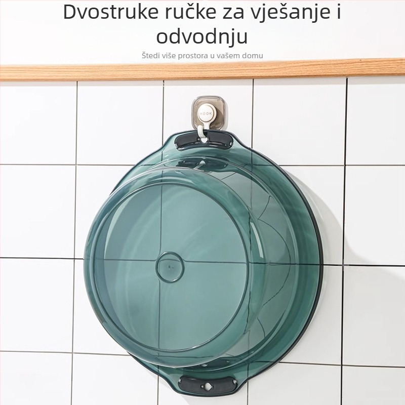 Velika plastična posuda za kućnu upotrebu, debela i izdržljiva, višenamjenska posuda za pranje lica, rublja i povrća u kuhinji.
