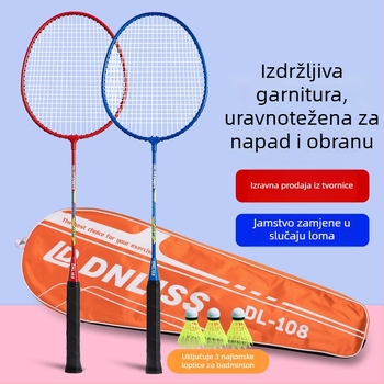 Set od dvije badminton palice visoke elastičnosti, čvrst aluminijski spoj, pogodan za odrasle i djecu.