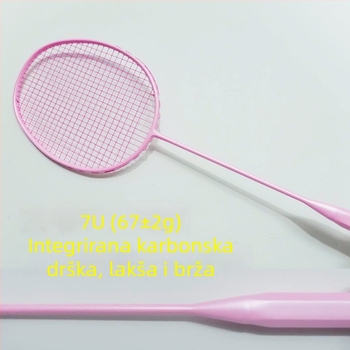 Prilagođena ultra lagana karbonska badminton raketa s jednoplošnom drškom, izbor 6U–9U