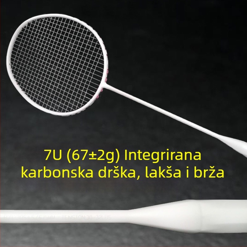 Prilagođena ultra lagana karbonska badminton raketa s jednoplošnom drškom, izbor 6U–9U